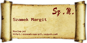 Szamek Margit névjegykártya